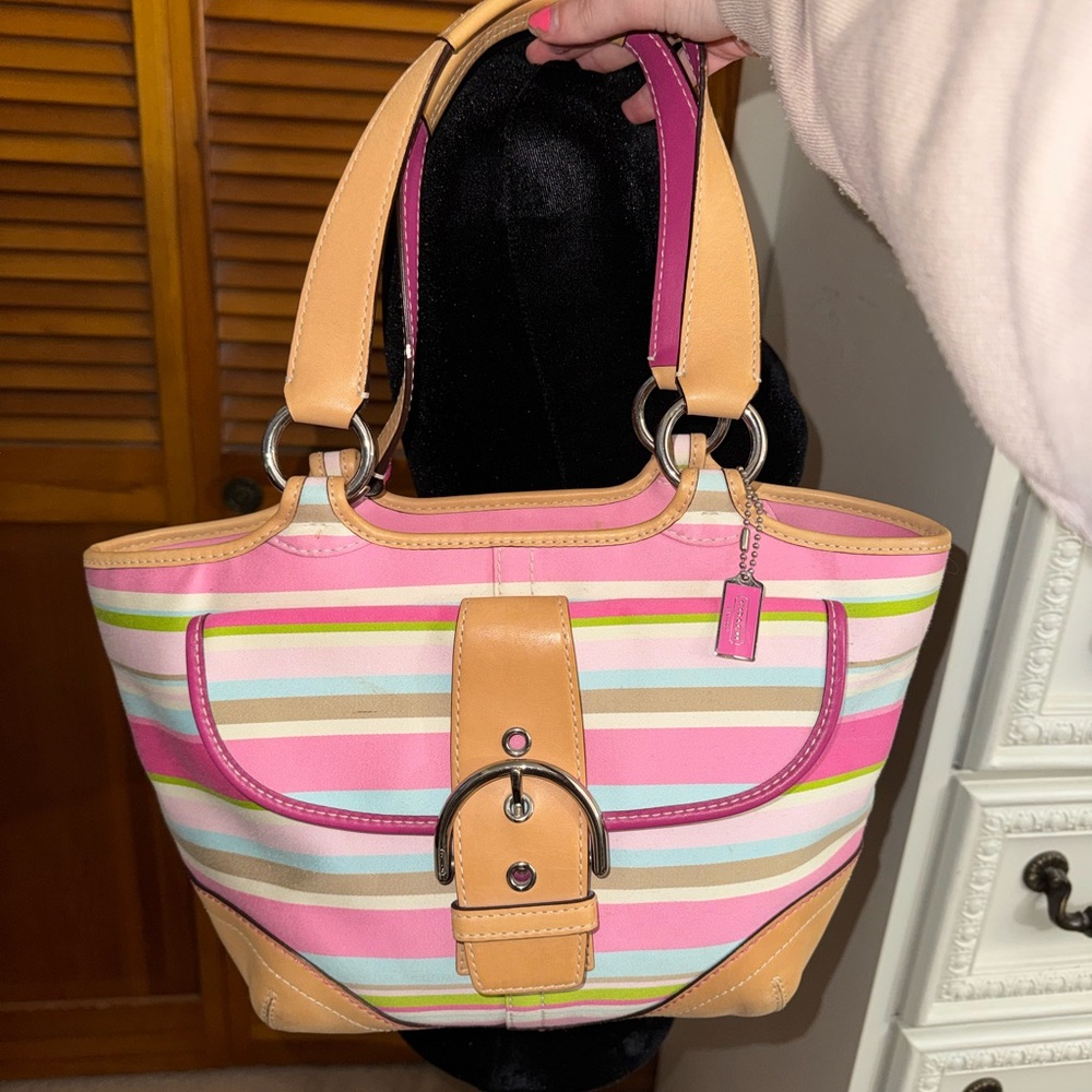 Coach Vintage SoHo Twill Striped Shoulder Bag - Picture 11 of 13